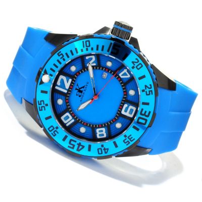 617-864 - Adee Kaye Men's Quartz Stainless Steel Polyurethane Strap Watch