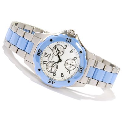 INVICTA WOMENS CLASSIC ANGEL MULITFUCTION CERAMIC STAINLESS BRACELET WATCH