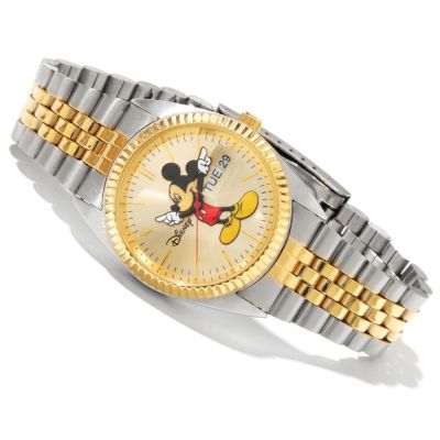 Two-tone Coin Edge Bezel Classic Link Bracelet Watch