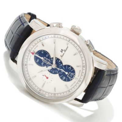 JEAN MARCEL MEN'S CLARUS SWISS MADE AUTOMATIC CHRONO CROCO LEATHER STRAP WATCH