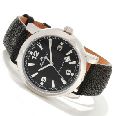 617-964 - Jean Marcel Men's Clarus Limited Edition Swiss Made Automatic Stainless Steel Stingray Strap Watch