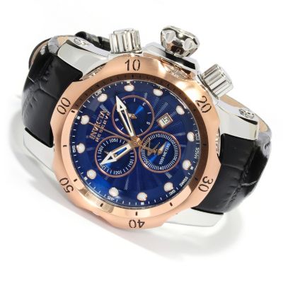 INVICTA MEN'S RESERVE VENOM QUARTZ CHRONO LEATHER STRAP WATCH