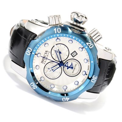 INVICTA MEN'S RESERVE VENOM QUARTZ CHRONO LEATHER STRAP WATCH
