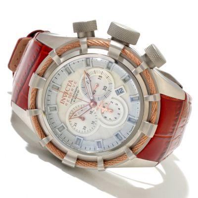 INVICTA RESERVE MEN'S BOLT SPORT ELEGANT QUARTZ CHRONO LEATHER STRAP WATCH