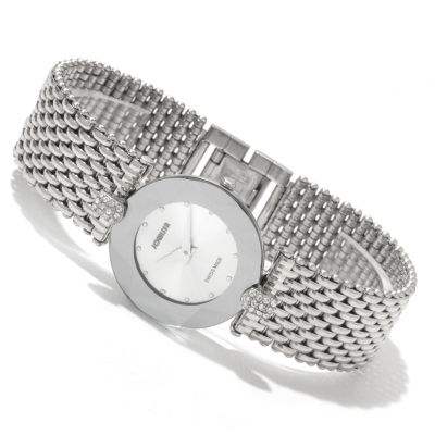 618-264 - Jowissa Women's Facet Strass Swiss Made Quartz Stainless Steel Bracelet Watch