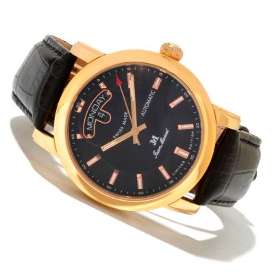 Jean Marcel Men's Clarus Swiss Made Automatic Ltd Ed Day/Date Croco Strap Watch