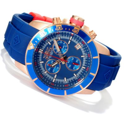 INVICTA MEN'S OCEAN BARON PRO DIVER QUARTZ CHRONO POLYURETHANE STRAP WATCH W/ DC