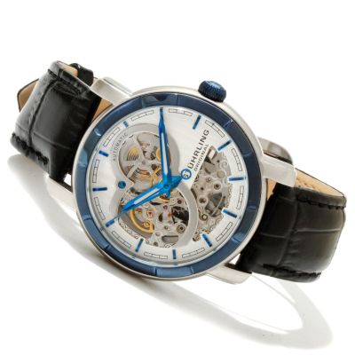 Stuhrling Original Men's Delphi Automatic Skeleton Strap Watch