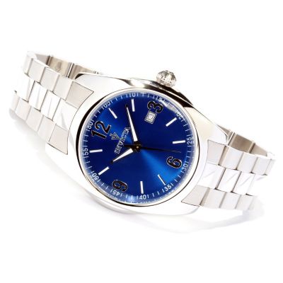 INVICTA MEN'S VINTAGE QUARTZ MOVEMENT LEATHER STRAP WATCH