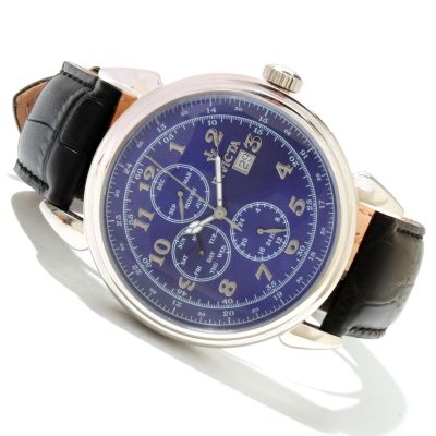 INVICTA MEN'S VINTAGE QUARTZ MASTER CALENDAR LEATHER STRAP WATCH