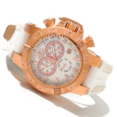 INVICTA WOMEN'S SUBAQUA MONA III QUARTZ CHRONO LEATHER STRAP WATCH