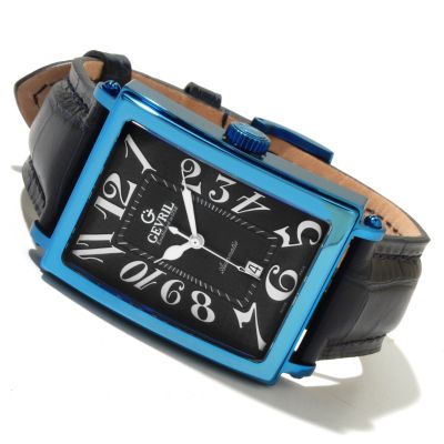 Gevril Men's Avenue of Americas Automatic Leather Strap Watch