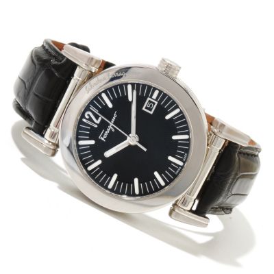 Ferragamo Men's Salvatore Quartz Leather Strap Watch