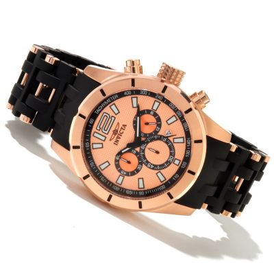 INVICTA MEN'S SEA SPIDER QUARTZ CHRONO POLYURETHANE BRACELET WATCH