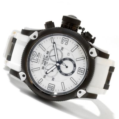INVICTA MEN'S RUSSIAN DIVER ANNIV EDITION SWISS CHRONO MOP DIAL POLY STRAP WATCH