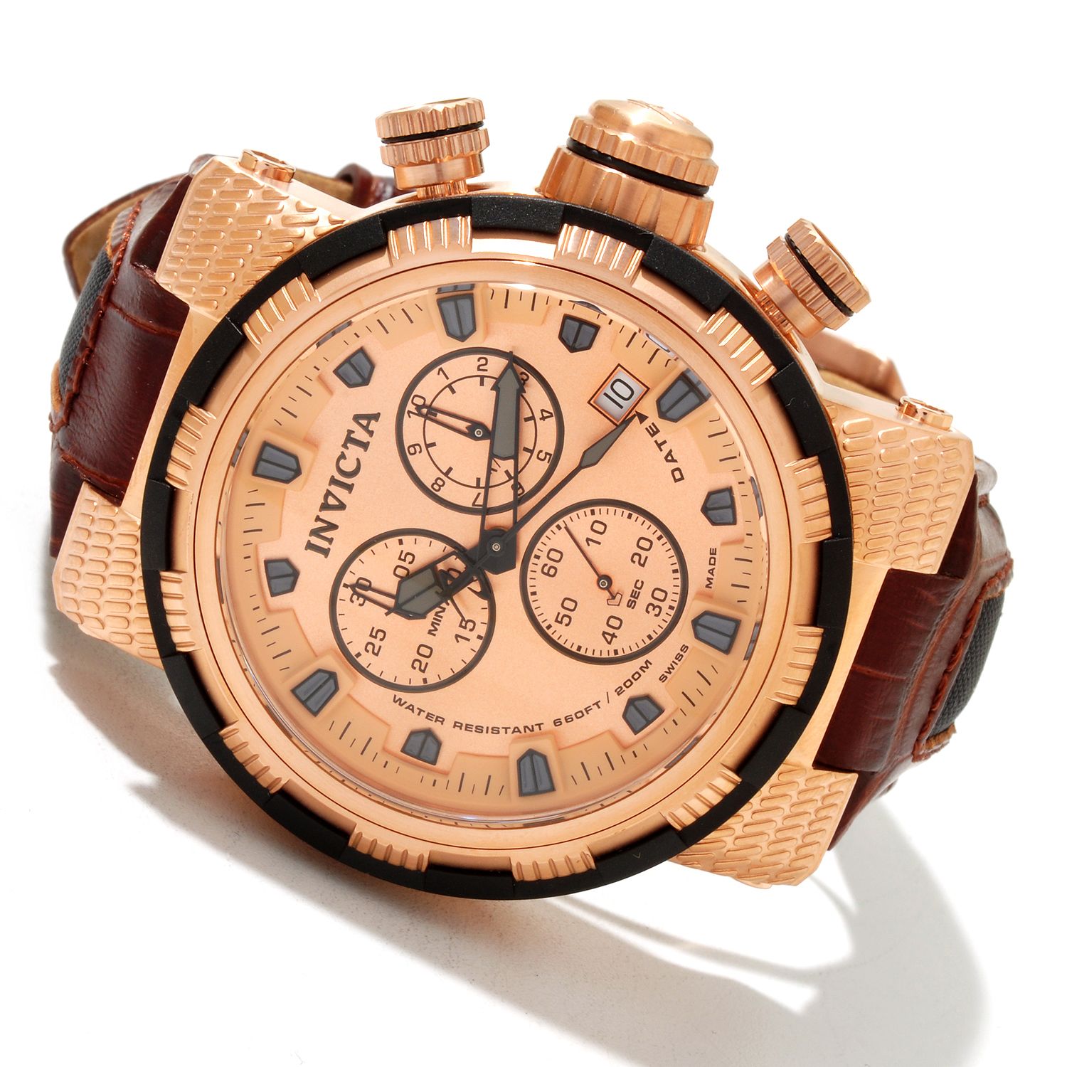 Invicta Reserve Men's Capsule Swiss Quartz Chronograph Black Strap Watch 11235 eBay