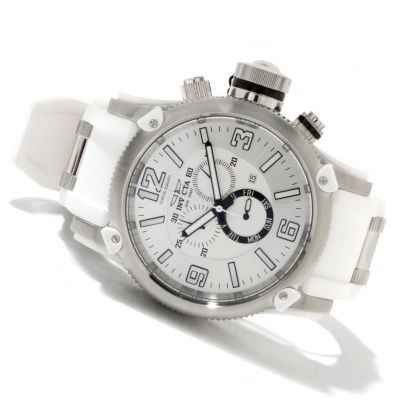 INVICTA MEN'S RUSSIAN DIVER ANNIV EDITION SWISS CHRONO PU STRAP WATCH