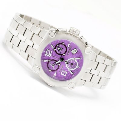 618-883 - Renato Women's Vulcan Swiss Quartz Chronograph Diamond Accented Bracelet Watch