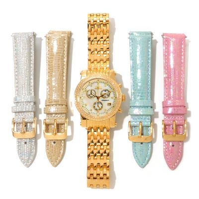 618-999 - Invicta Women's Angel Classique Diamond Accented Bracelet Watch w/ Four Extra Straps
