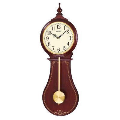 SEIKO CLASSIC SWINGING PENDULUM WOODEN WALL CLOCK