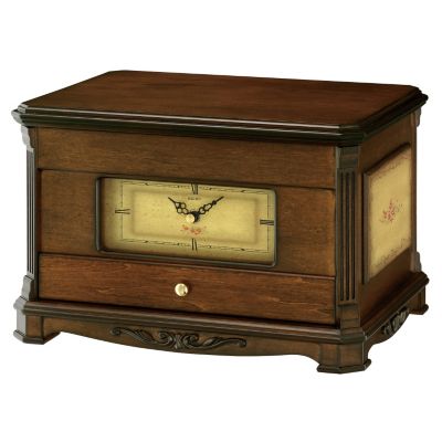 SEIKO FLORAL ACCENTED JEWELRY STORAGE CLOCK