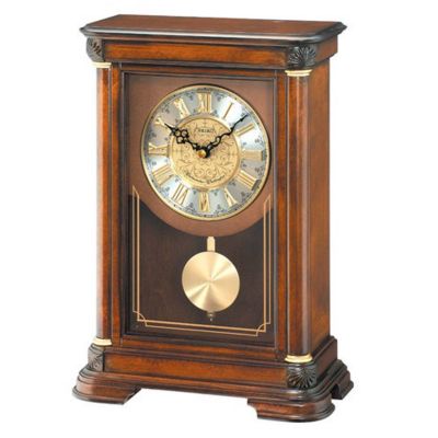 SEIKO GRAND ORNAMENTAL DIAL SWINGING PENDULUM MANTEL CLOCK
