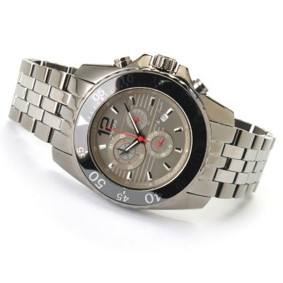 ONISS MEN'S CERAMIC & STAINLESS STEEL SWISS CHRONOGRAPH BRACELET WATCH