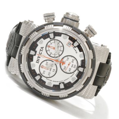 INVICTA RESERVE MEN'S CAPSULE SWISS QUARTZ CHRONO LEATHER STRAP WATCH W/ 3DC