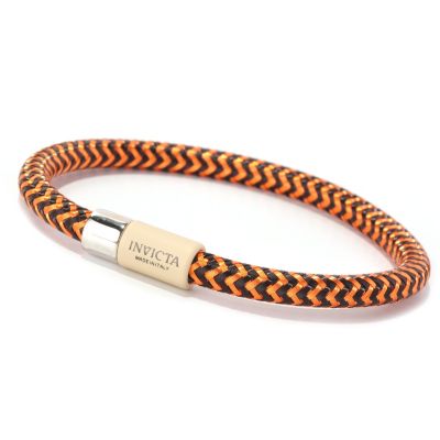 619-357 - Invicta Men's Rhodium Plated Enameled Copper Bracelet