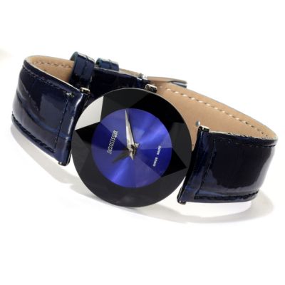 619-450 - Jowissa Women's Facet Swiss Made Quartz Leather Strap Watch
