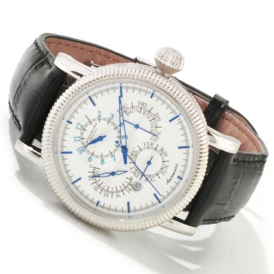Stuhrling Original Men's Timemaster Symphony Automatic Leather Strap Watch