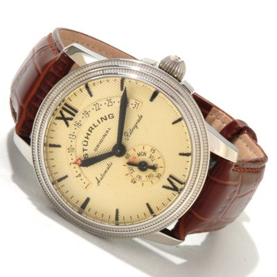 Stuhrling Original Men's Saturnalia Chairman Leather Strap Watch