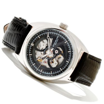 Stuhrling Original Men's Tandem Automatic Leather Strap Watch