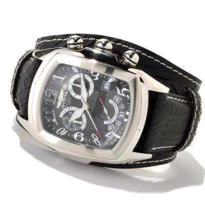 619-540 - Invicta Men's Dragon Lupah Swiss Quartz Chronograph Stainless Steel Leather Strap Watch