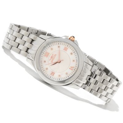INVICTA WOMEN'S ANGEL QUARTZ MOP DIAL STAINLESS BRACELET WATCH