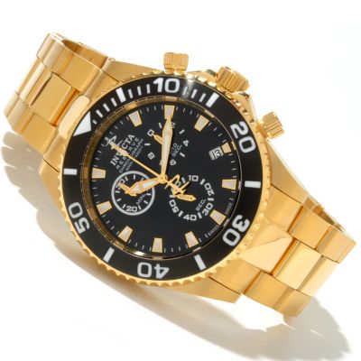 INVICTA RESERVE PRO DIVER SUPER LUME SWISS CHRONO STAINLESS BRACELET WATCH