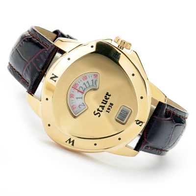 Stauer Men's Dashtronic 1938 Roadmaster Stainless Steel Leather Strap Watch
