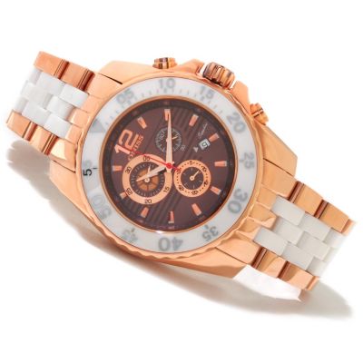 Oniss Men's Stainless Steel & Ceramic Swiss Chronograph Bracelet Watch