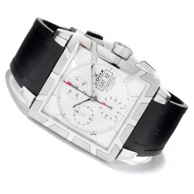 619-621 - Edox Men's Classe Royale Swiss Made Valjoux 7750 Automatic Chronograph Rubber Strap Watch
