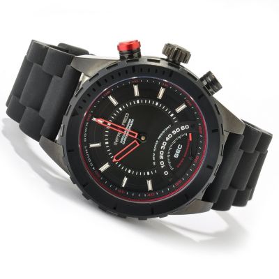 619-633 - Infrared&reg; Men's Red Zone Swiss Quartz Mechatronic Chronograph Rubber Strap Watch