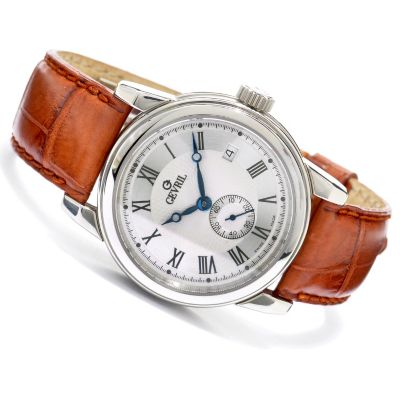 Gevril Men's Madison Swiss Made Automatic Leather Strap Watch