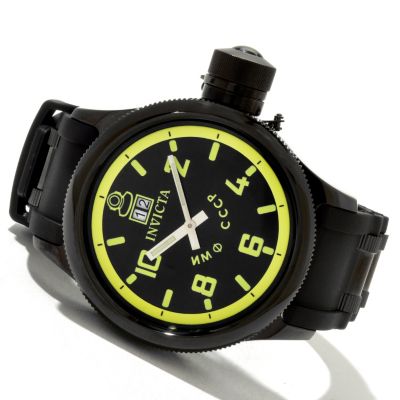 INVICTA MEN'S RUSSIAN DIVER QUINOTAR QUARTZ BIG DATE STRAP WATCH W/DC
