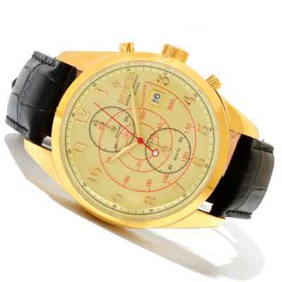 INVICTA MEN'S VINTAGE MULTIFUNCTION QUARTZ LEATHER STRAP WATCH