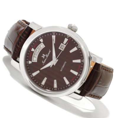 619-702 - Jean Marcel Men's Clarus Limited Edition Swiss Made Automatic Leather Strap Watch 
