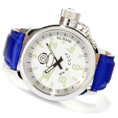 619-709 - Invicta Men's Russian Diver Quartz GMT Alligator Strap Watch 