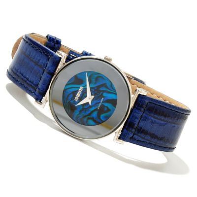 619-723 - Jowissa Women's Elegance Swiss Made Quartz Mother-of-Pearl Dial Stainless Steel Leather Strap Watch