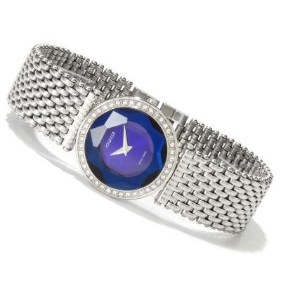 619-727 - Jowissa Women's Crystal Strass Accented Swiss Made Quartz Stainless Steel Bracelet Watch