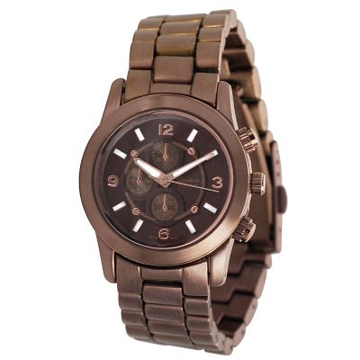 619-755 - Geneva Platinum Women's Japanese Quartz Faux Chronograph Link Bracelet Watch 