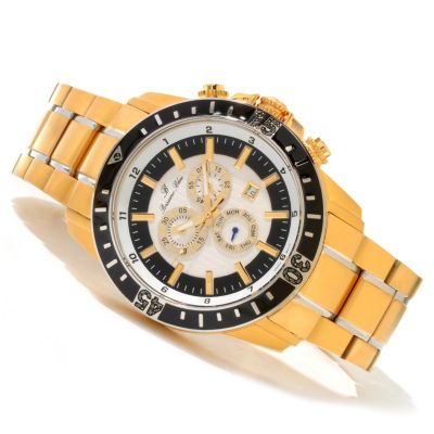 619-774 - Porsamo Bleu Men's Grand Prix Noir Swiss Quartz Chronograph Bracelet Watch