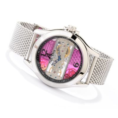 ADEE KAYE MEN'S MECHANICAL MESH STRAP WATCH